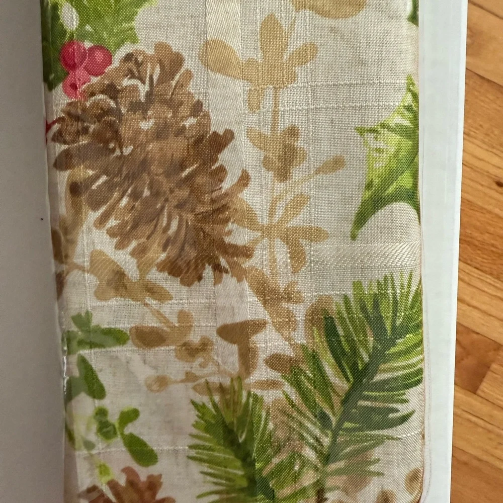 New Holiday rustic fabric tablecloth 60 x 102”